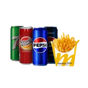 Als Menü mit Pommes und Getränk nach Wahl
